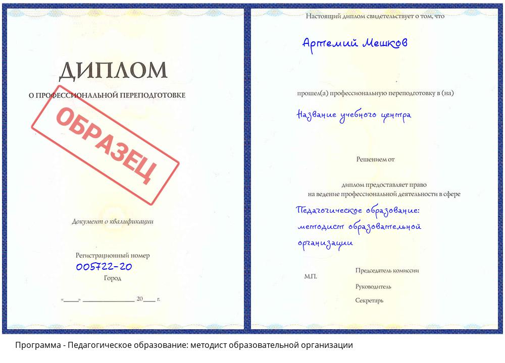 Педагогическое образование: методист образовательной организации Каменск-Уральский