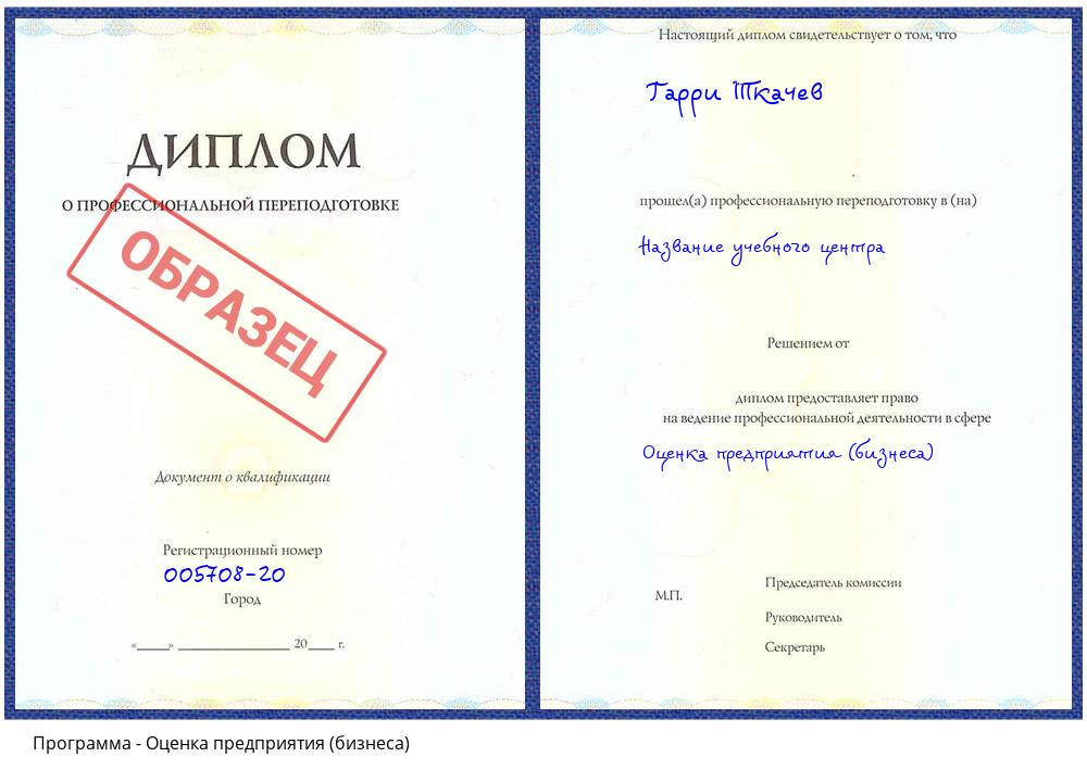 Оценка предприятия (бизнеса) Каменск-Уральский