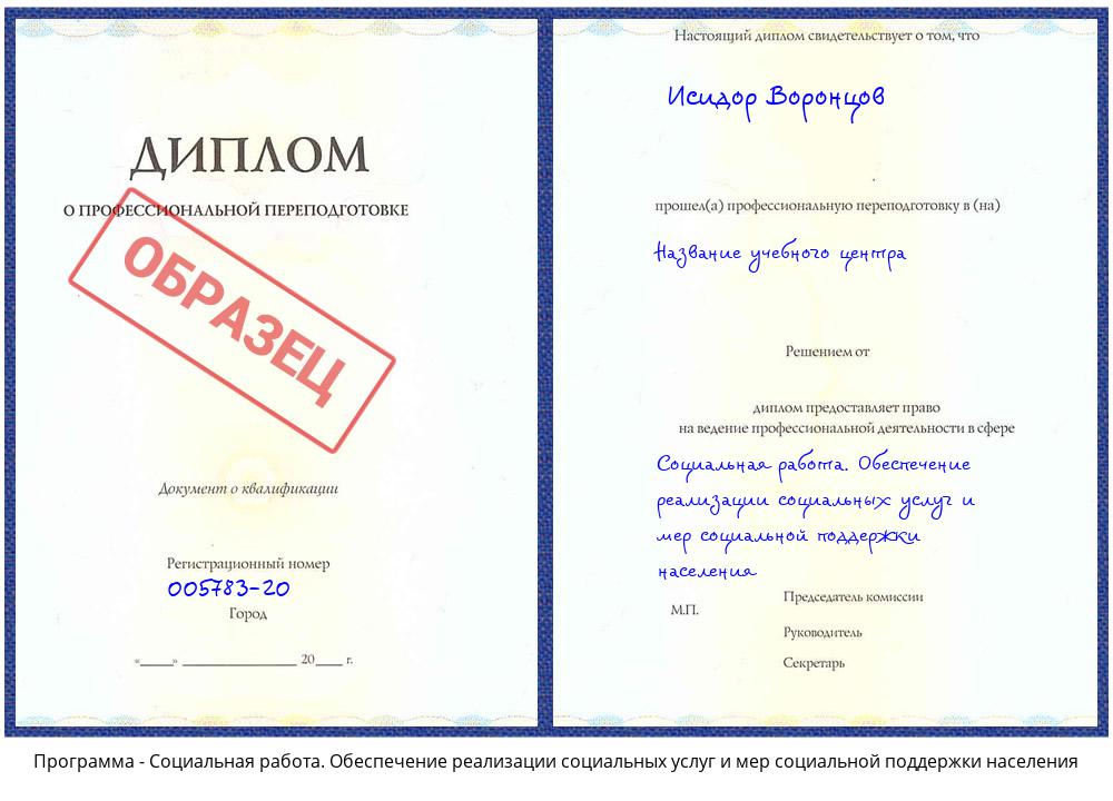 Социальная работа. Обеспечение реализации социальных услуг и мер социальной поддержки населения Каменск-Уральский